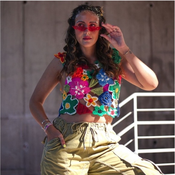 NWT Zara Floral Crochet Crop Top - Picture 13 of 16